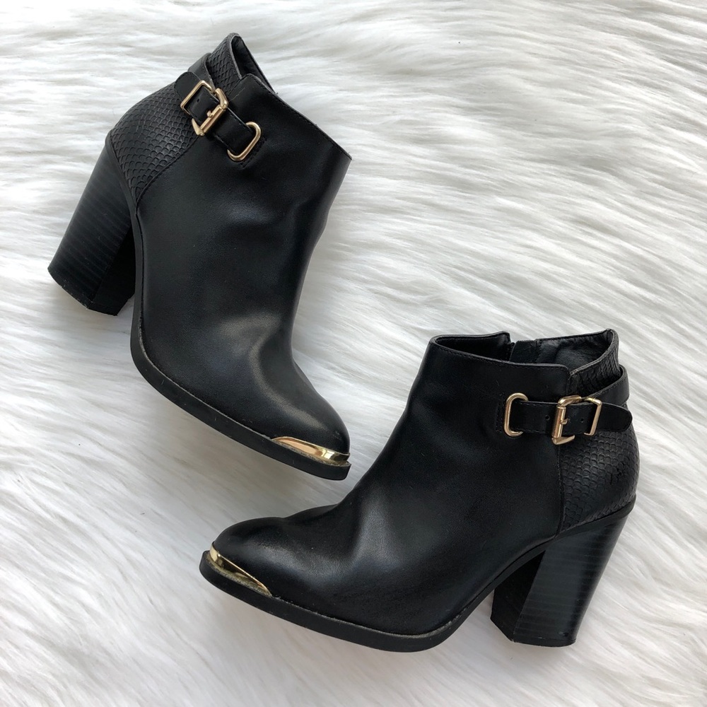 Rock & Republic Gold Accent Ankle Boots